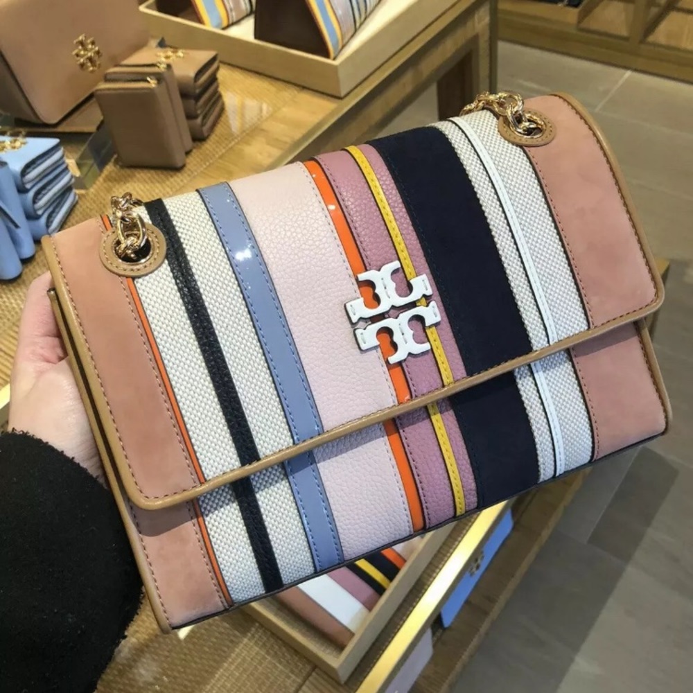 Web shoulder balloon Tory Burch striped